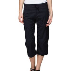Lululemon Studio Crop Activewear Mid Rise Drawcord Yoga Casual Pants Black 2